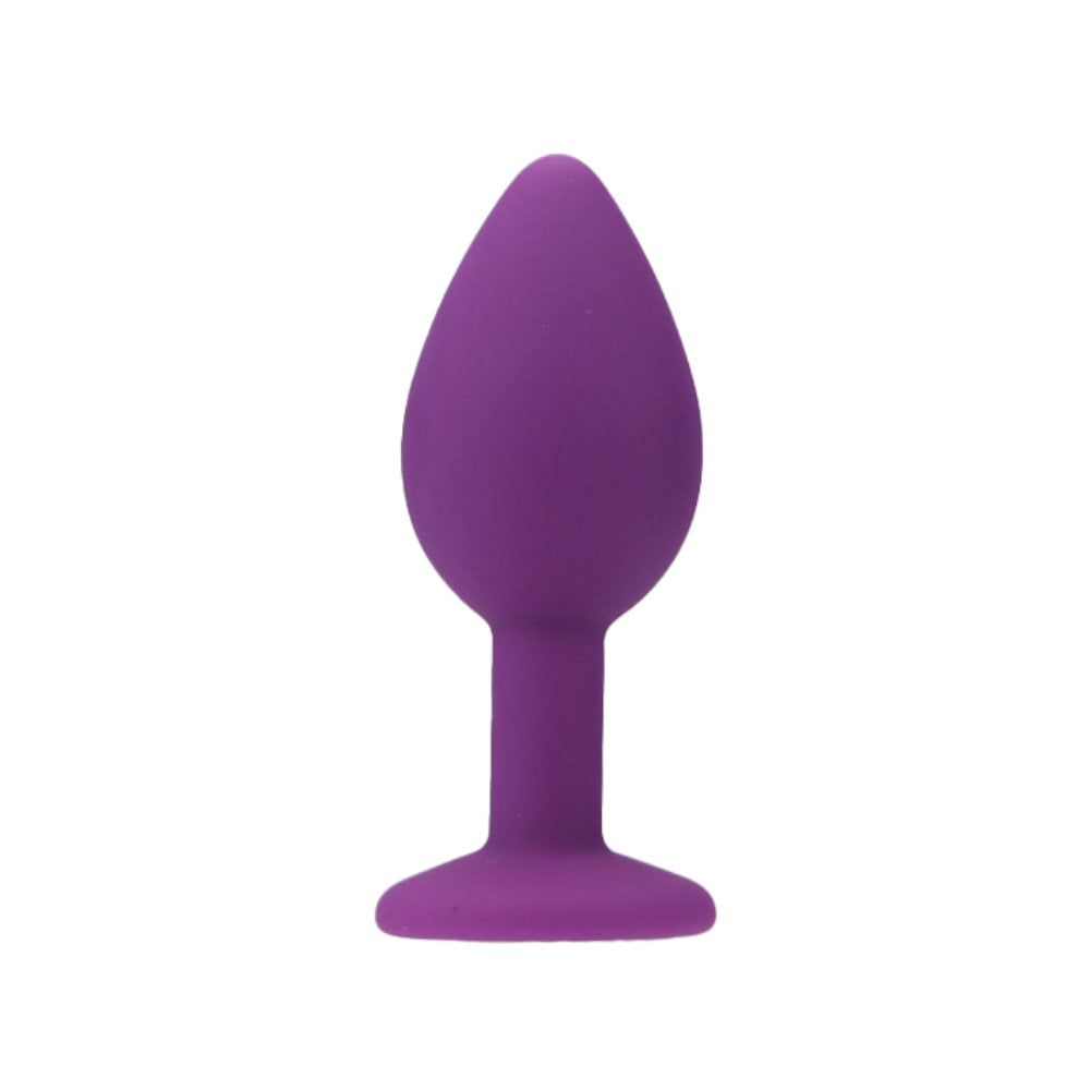 Loving Joy Jewelled Silicone Butt Plug Purple -Small