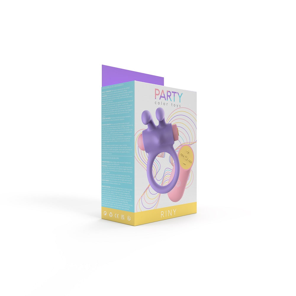 Party Color RINY Remote Control Rabbit Cock Ring Purple